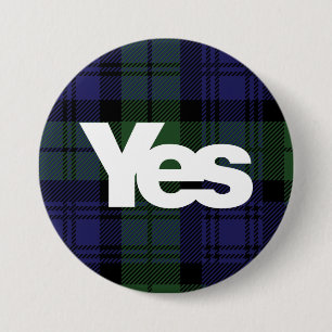 Yes Scotland Scottish Independence 2014 Tartan 7.5 Cm Round Badge