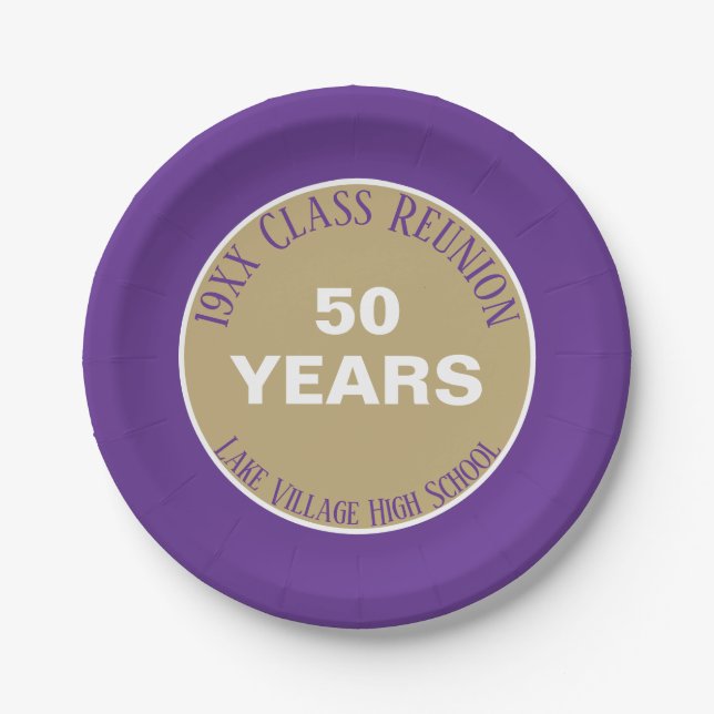 YES! Special 50th class reunion party plate (Front)