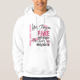 Yes They Are Fake and Spectacular - Breast Cancer Hoodie