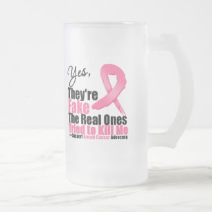 YES They're fake....My real ones tried to kill me Frosted Glass Beer Mug