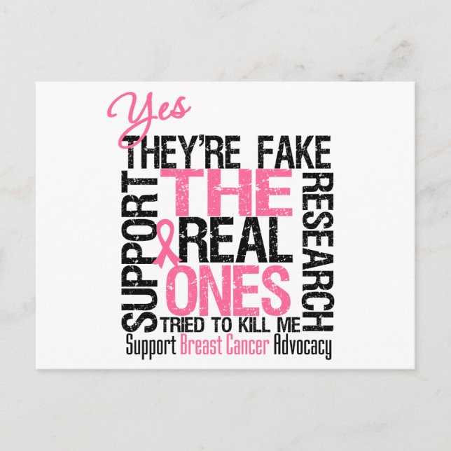 Yes They're Fake The Real Ones Tried To Kill Me Postcard (Front)