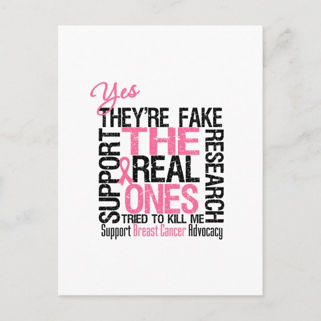 Yes They're Fake The Real Ones Tried To Kill Me Postcard (Front)