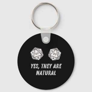 Yes They're Natural D20 20 Dice Funny Rpg Board Ga Key Ring