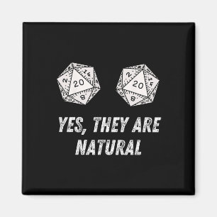 Yes They're Natural D20 20 Dice Funny Rpg Board Ga Magnet