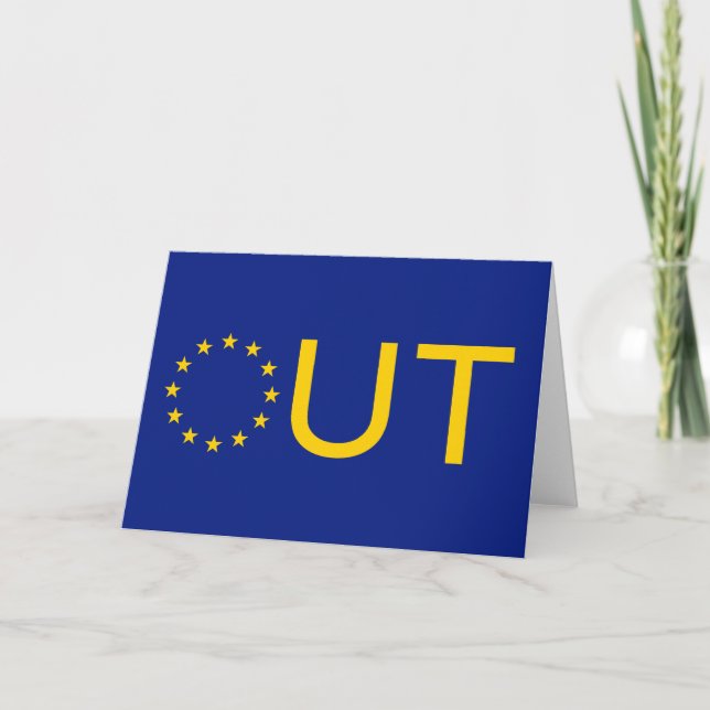 YES TO BREXIT, UK "OUT" of European Union logo: Card (Front)