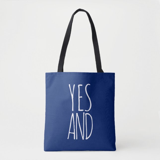 Yes & | Tote Bag | Blue (Front)