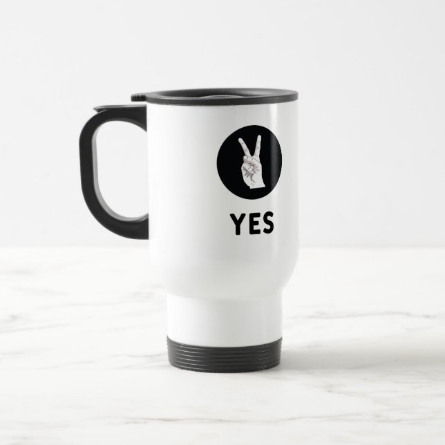 Yes  travel mug (Left)