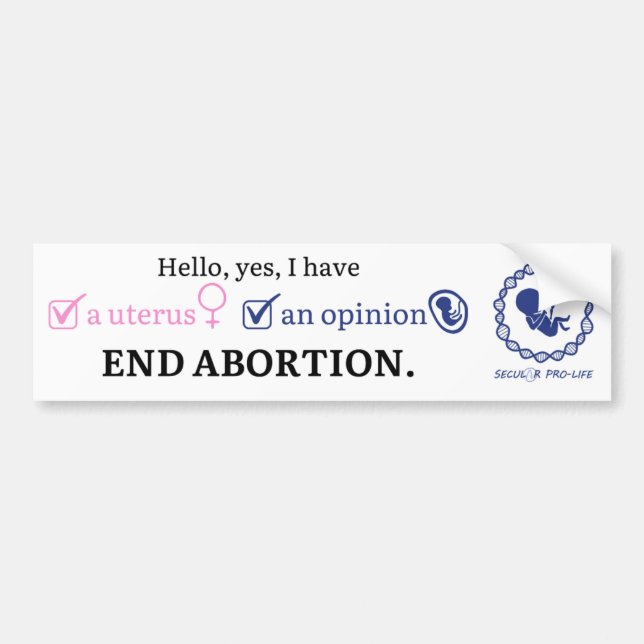 yes uterus yes opinion bumper sticker (Front)