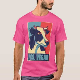 Yes, Vegan Pop Art Poster Cow Animal Portrait Cow T-Shirt