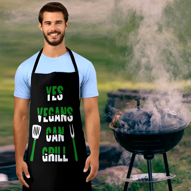 Yes Vegans Can Grill, Barbeque Apron (Creator Uploaded)
