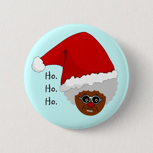 Yes, Virginia, There is a Black Santa Claus 6 Cm Round Badge (Front)