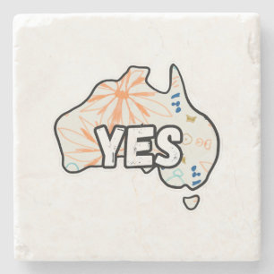 Yes Vote To The Voice Uluru Statement To Parliamen Stone Coaster