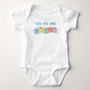 Yes we are twins blocks baby bodysuit
