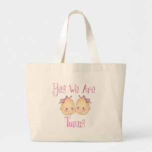 Yes we are twins - Girls Large Tote Bag