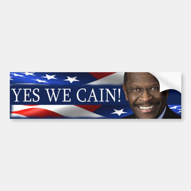 Yes We Cain! Herman Cain Bumper Sticker (Front)