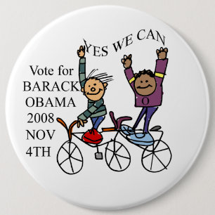 YES WE CAN 6 CM ROUND BADGE