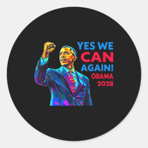Yes We Can Again Obama 2028 Political Campaign  Classic Round Sticker