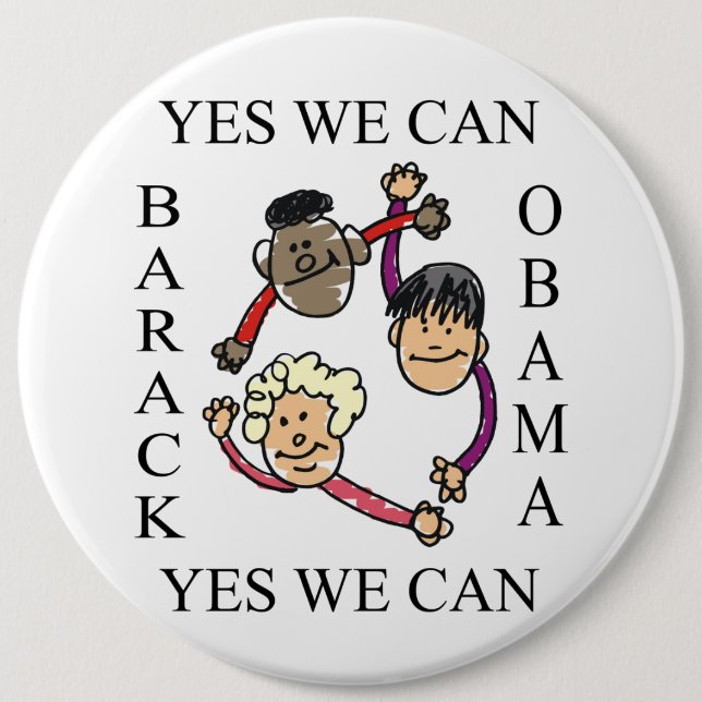YES WE CAN -CIRCLE OF HOPE 6 CM ROUND BADGE (Front)