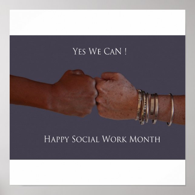Yes We Can, Happy Social Work Month Poster (Front)