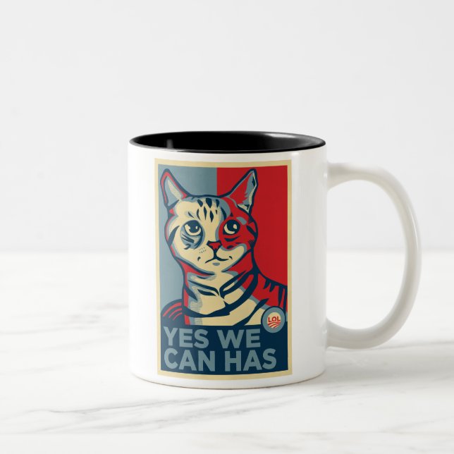 Yes We Can Has Two-Tone Coffee Mug (Right)