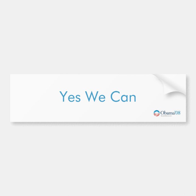 Yes We Can Obama '08 Bumper Sticker (Front)