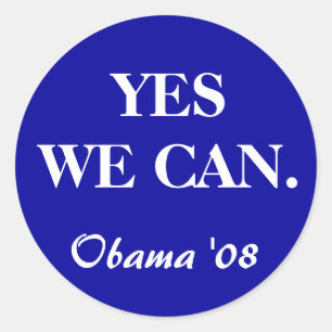 YES WE CAN., Obama '08 Classic Round Sticker