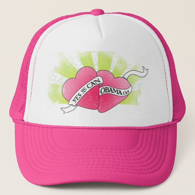 Yes We Can - Obama 08 - Old School Tattoo Style Trucker Hat (Front)