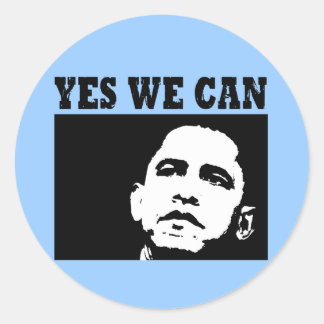 Yes we can Obama 2008 Sticer Classic Round Sticker