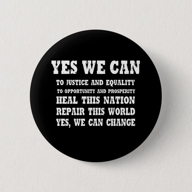 YES WE CAN / OBAMA 6 CM ROUND BADGE (Front)