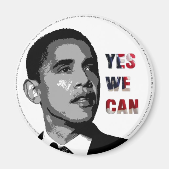 Yes We Can - Obama Political Magnet (Front)