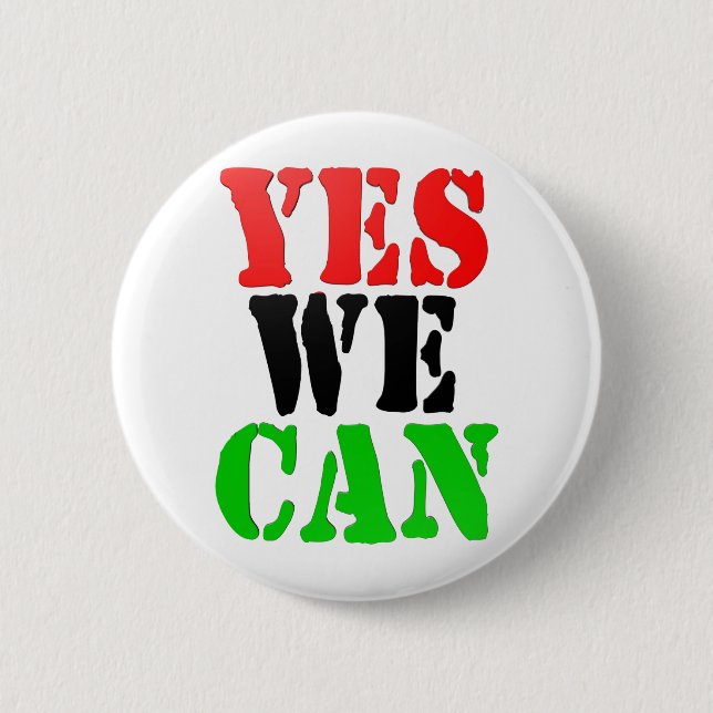 Yes We Can (Pan-African Flag) 6 Cm Round Badge (Front)