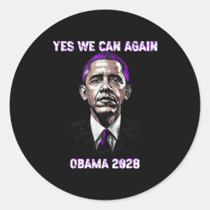 Yes, We, Can, President Obama 2028 Political Sayin Classic Round Sticker