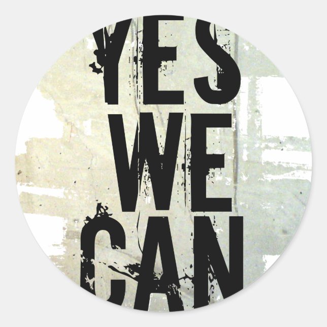 YES WE CAN sticker - concrt wall stickRnd (Front)