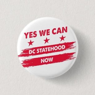 Yes we can Washington Dc statehood now flag 3 Cm Round Badge