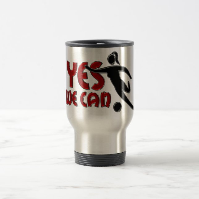 YES WE CAN - Women Soccer Travel Mug (Center)