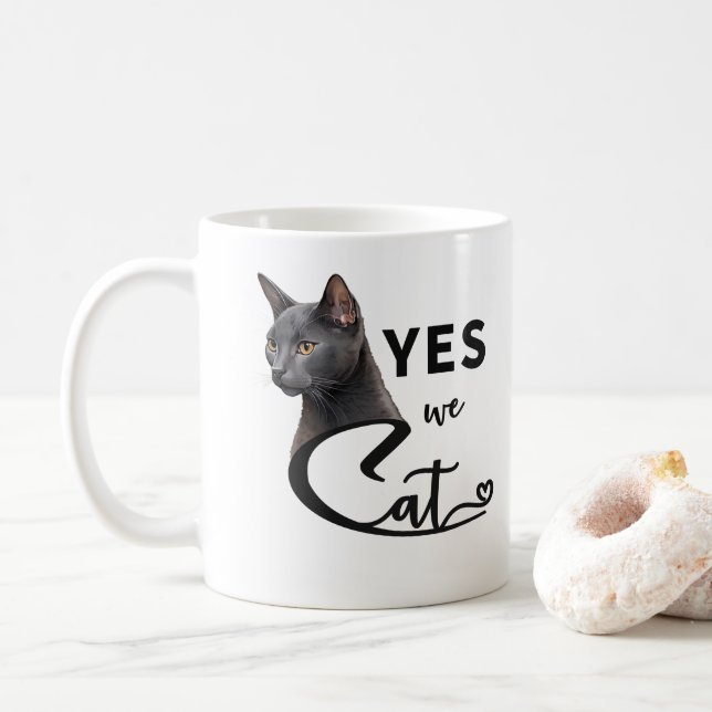 Yes We Cat - Yes We Can Coffee Mug (With Donut)