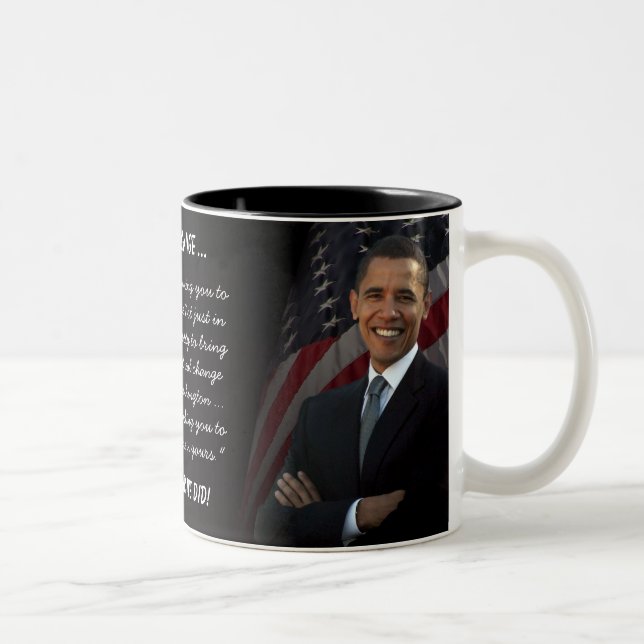 Yes We Did - Obama with American Flag Mug (Right)