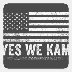 Yes We Kam 2024 American Flag Square Sticker