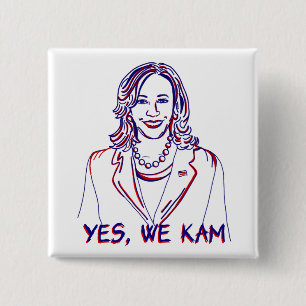 Yes, We Kam! Kamala Harris 2024 Election 15 Cm Square Badge