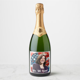 Yes, We Kam!   Kamala Harris 2024 for President Sparkling Wine Label