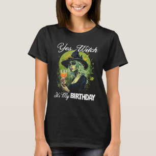 Yes Witch It's My 21st Birthday Vintage Halloween T-Shirt