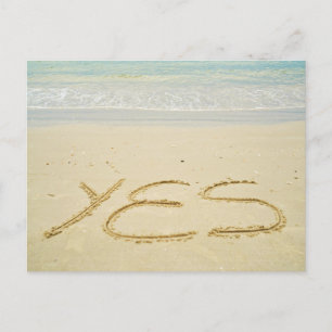 Yes, written in the sand, postcard
