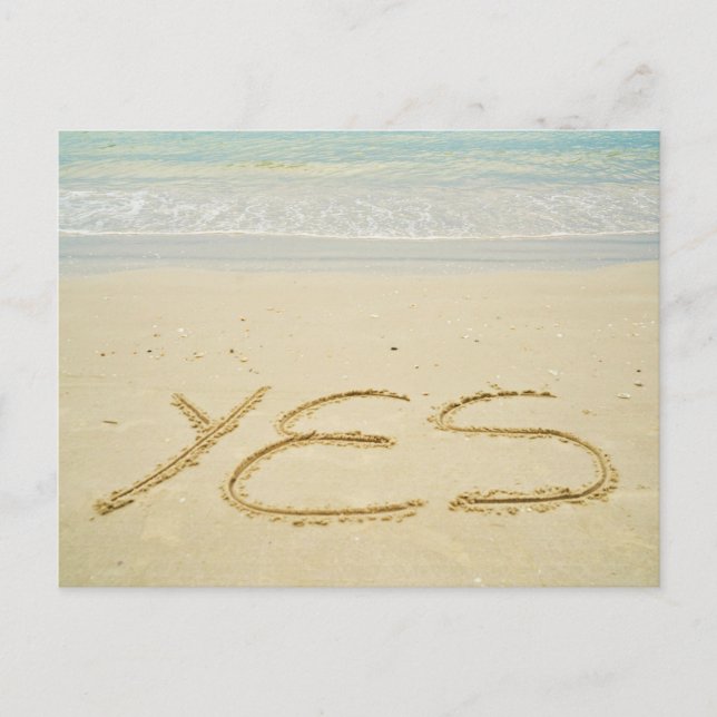 Yes, written in the sand, postcard (Front)