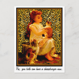 Yes, you both can have a cheeseburger now. postcard
