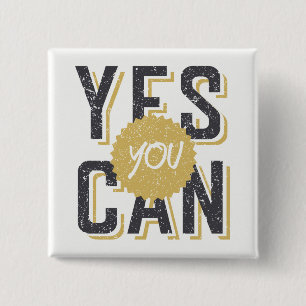 Yes You Can 3 15 Cm Square Badge