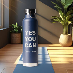 Yes You Can   Minimalist Personalised Name Water Bottle