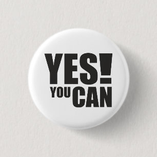 YES YOU CAN – Motivational Positive Quote Design 3 Cm Round Badge