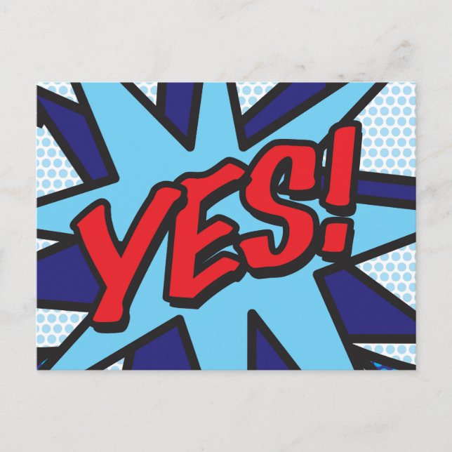 YES Your Message Speech Bubble Fun Retro Announcement Postcard (Front)