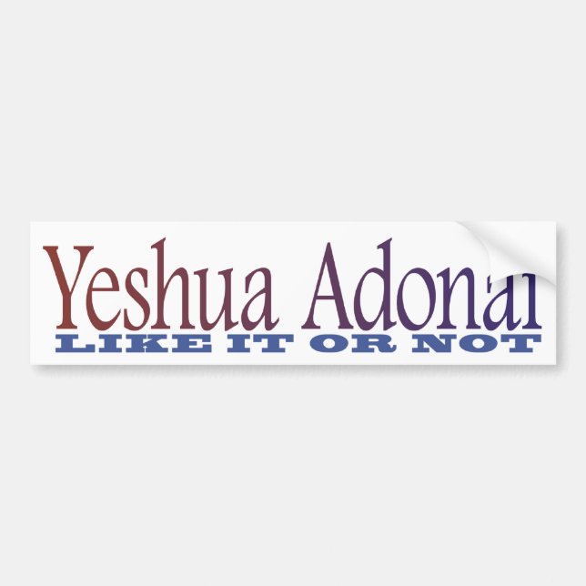 Yeshua Adonai Bumper Sticker (Front)
