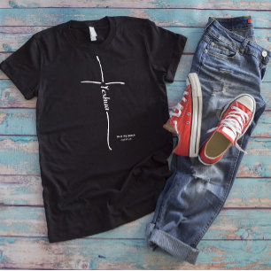 Yeshua Cross Messianic Believer Torah Hebrew Tri-Blend Shirt